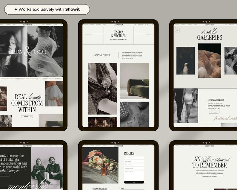 Plantilla de sitio web Showit para fotógrafos / Plantilla de sitio web de fotografía moderna / Sitio web de portafolio imagen 5