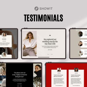 Showit Canvas Template Bundle | Testimonials | Add On Showit Canvas template for Your Website or Client Projects