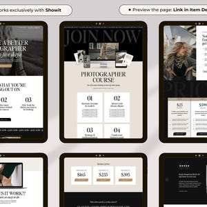 Modello di pagina di vendita Showit / Modello Showit di lusso in bianco e nero per fotografi + coach di fascia alta immagine 4