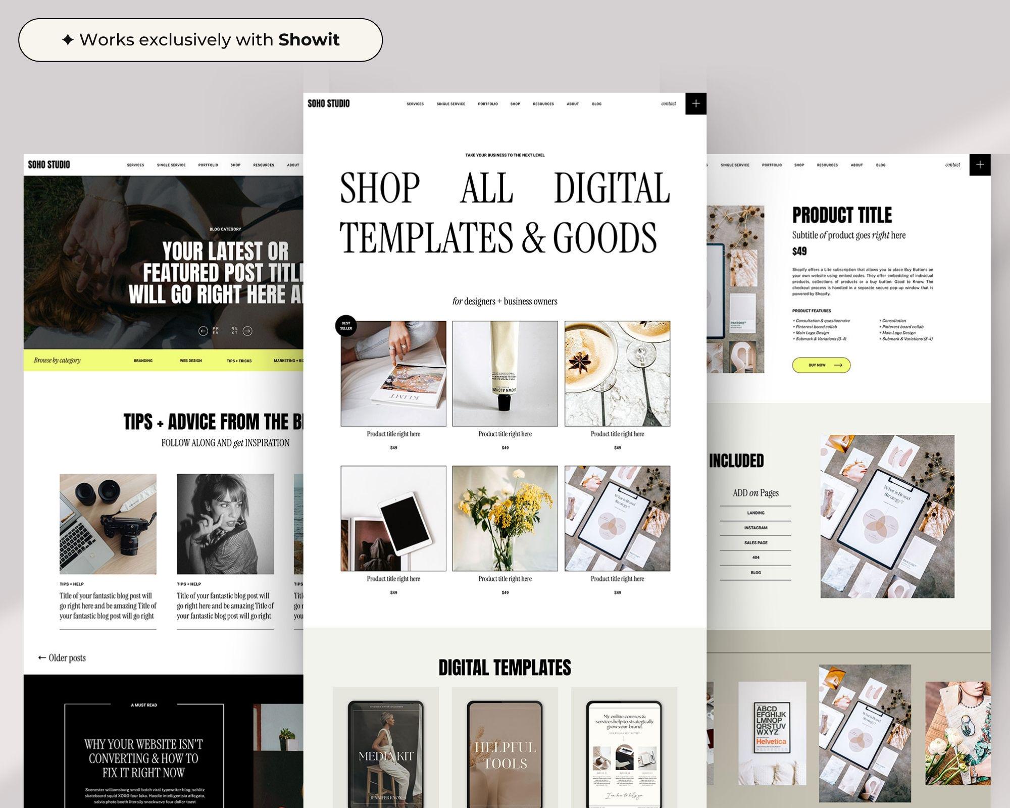 Showit Website Template for Creatives | Portfolio Website Template ...