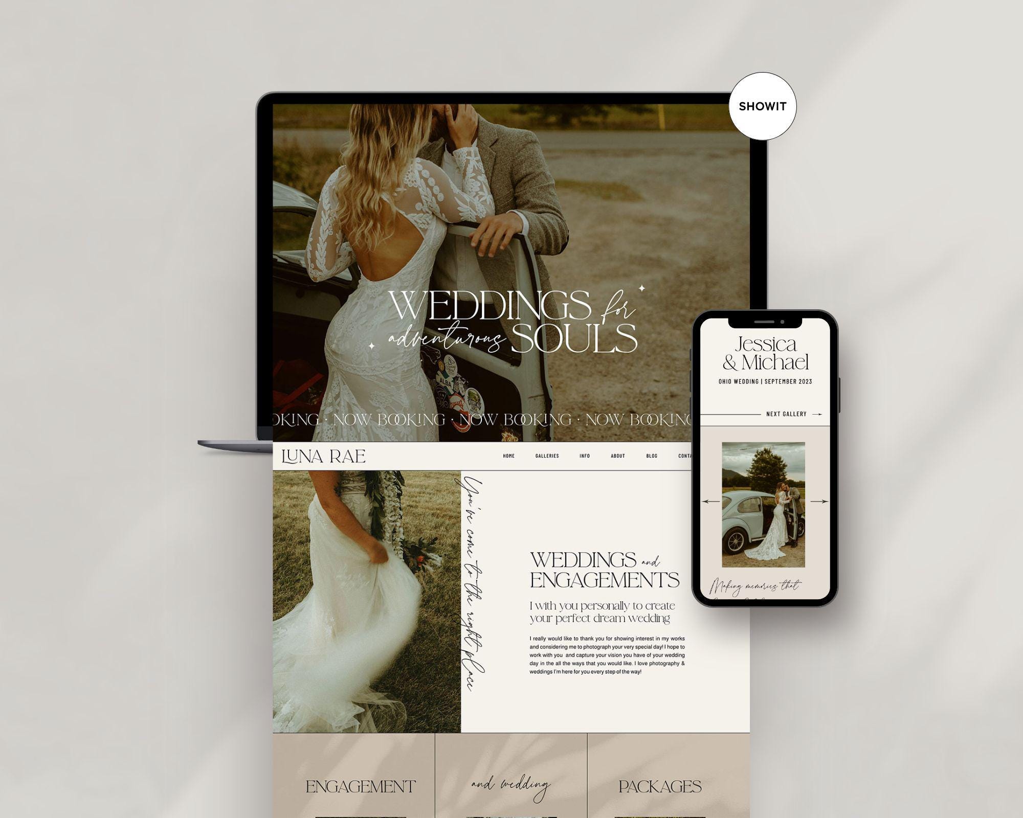Showit Website Template, Photographer website template, Boho Website Template for Photographer, Photography Website, Showit Website Design