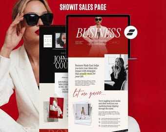 Modello di pagina di vendita Showit / Modello Showit di lusso in grassetto per coach, corsi, programmi e prodotti digitali