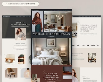 Showit Website Template for Virtual Interior Designers | Interior Design Portfolio Website | Modern Service Business Website
