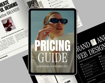 Brand Designer Pricing Guide Canva Template | 15 Page Branding & Web Design Pricing Guide | Creative Studio Services Guide | Canva