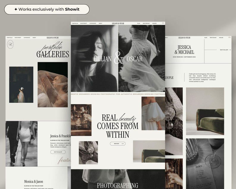 Plantilla de sitio web Showit para fotógrafos / Plantilla de sitio web de fotografía moderna / Sitio web de portafolio imagen 2