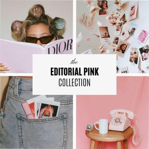 Editorial Pink Collection | 75 AI Stock Photos for Designers, Coaches & Entrepreneurs | Feminine Business Branding Images | Commercial Use
