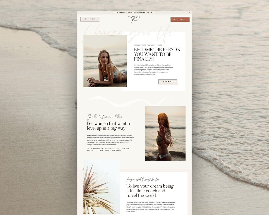 Showit Sales Page Template Customizable Website Design Etsy