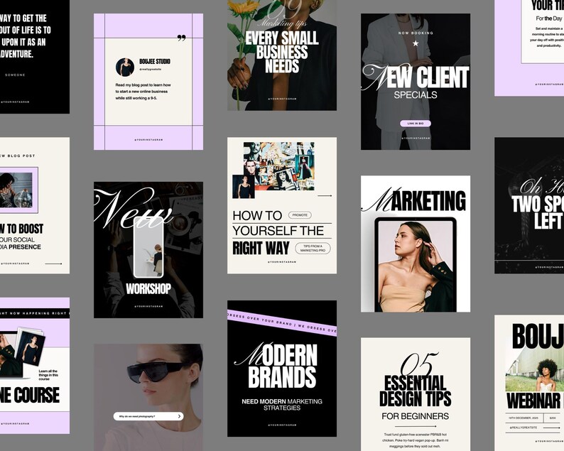 Bold Instagram Post Template Marketing Instagram Template Etsy