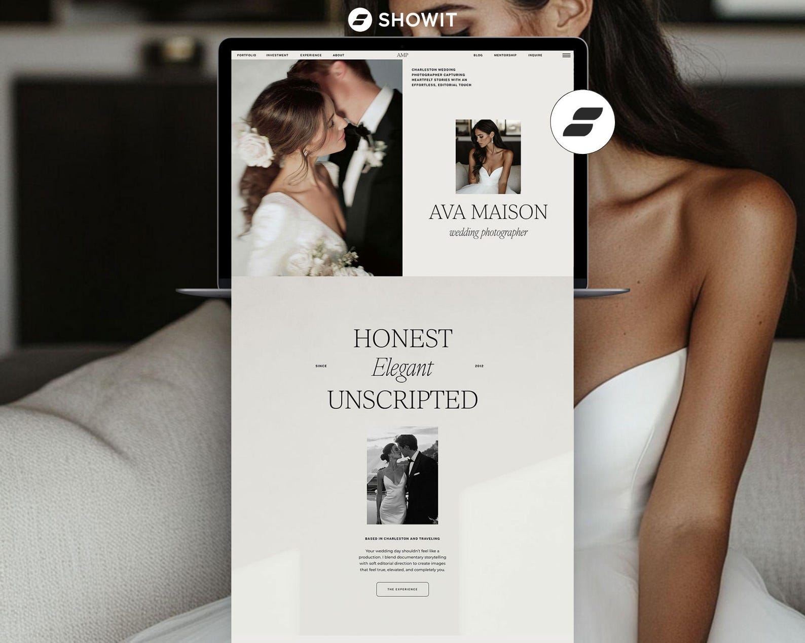 Showit Website Template for Wedding Photographers Luxury Photographer
