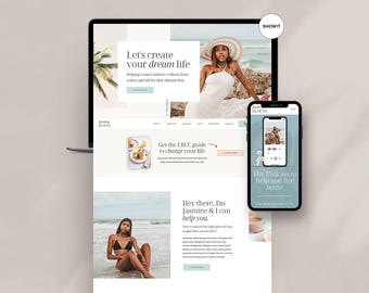 Showit Website Template, Blog website template, Showit Website Template for Coach, Coach Website, Showit Website Design, Wellness Website