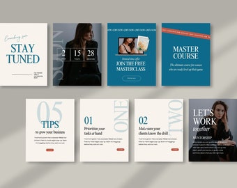 50 Coach Instagram Posts Canva | Coach Instagram Template | Course Instagram Post Template |  Instagram Post template Canva