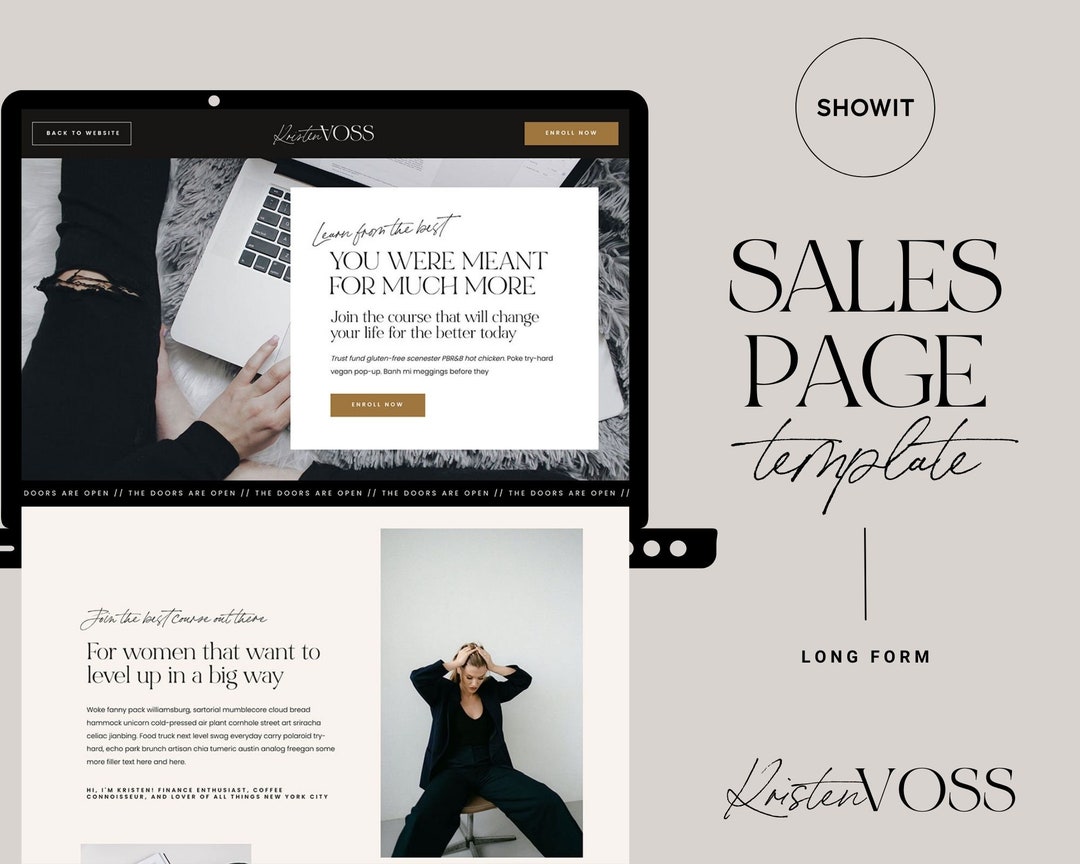 Showit Sales Page Template Showit Website Template Sales Etsy