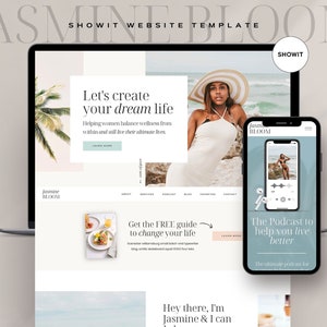 Showit Website Template, Blog website template, Showit Website Template for Coach, Coach Website, Showit Website Design, Wellness Website