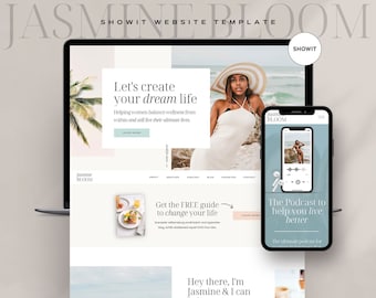 Showit Website Template, Blog website template, Showit Website Template for Coach, Coach Website, Showit Website Design, Wellness Website