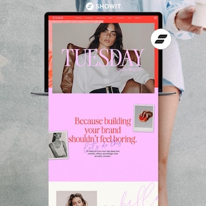 Modelo de site Showit para designers e coaches | Modelo de site moderno para negócios | Site com estilo arrojado