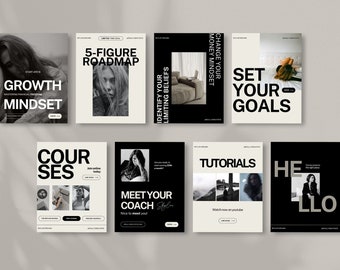 Skylar Dreams Instagram Template Canva | 50 Editable Instagram Posts for Coaches | Feminine Social Media Kit | Aesthetic instagram