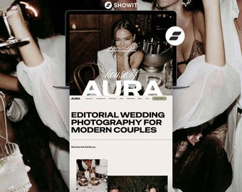 Modèle de site web Showit pour photographes de mariage | Modèle de site web de luxe pour photographes | Site web moderne pour photographes