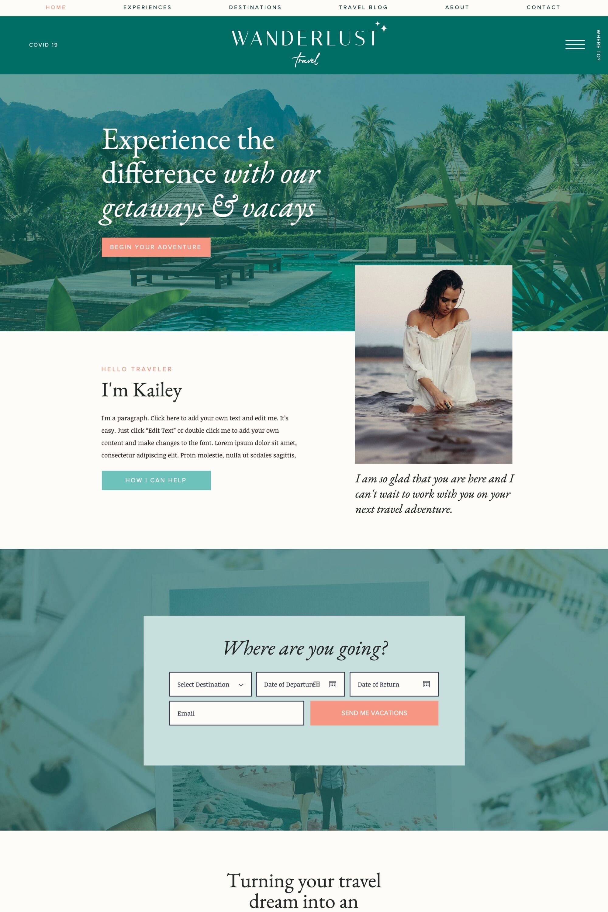Wix Travel Agency Template Wix Travel Agency Template