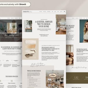Showit Website Template for Interior Designers | Minimal Interior Design Website | Luxury Service Business Website image 3