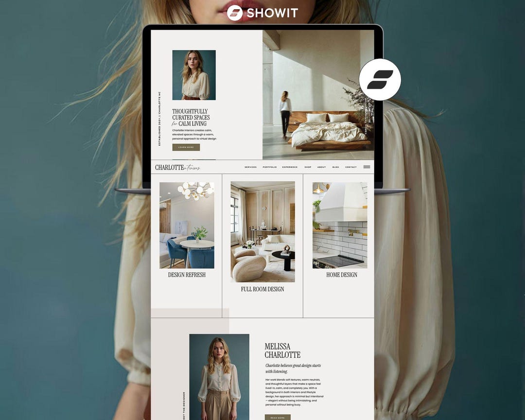 Showit Website Template for Interior Designers | Minimal Interior ...