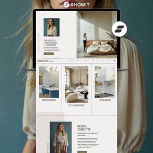 Showit Website Template for Interior Designers | Minimal Interior Design Website | Luxury Service Business Website image 1