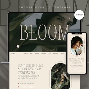 Author Website Template, Website Template portfolio, Showit template photographers, showit website template coach, writer website template