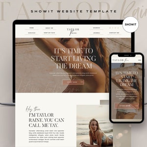 Showit Website Template, Coach website template, Showit Website Template for Coach, Coach Website, Showit Website Design, Boho Website