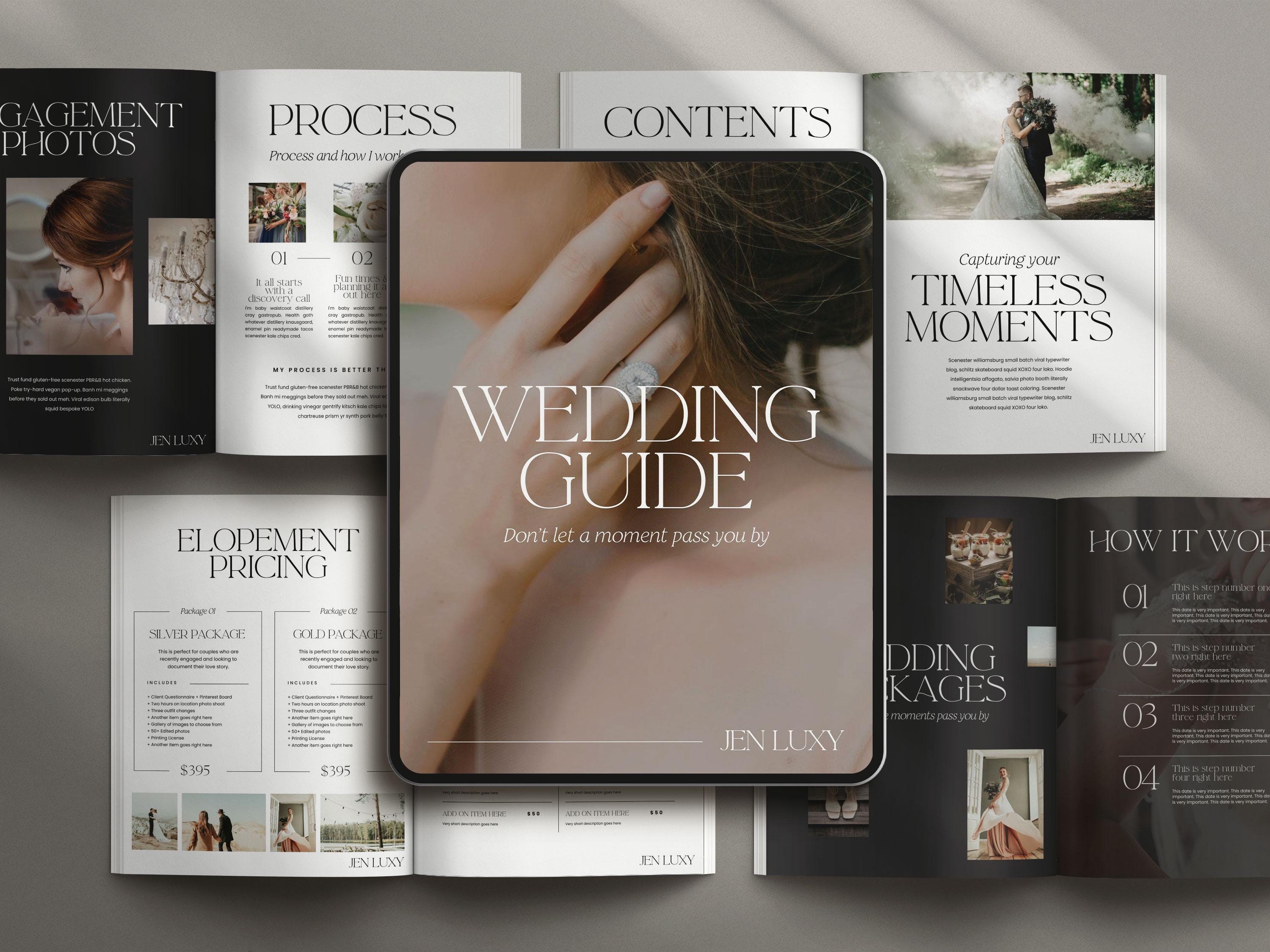 Fotograf Preisvorlage | Fotografie Preisführer | Fotograf Pricing Guide Template Hochzeit | Luxus Preisführer