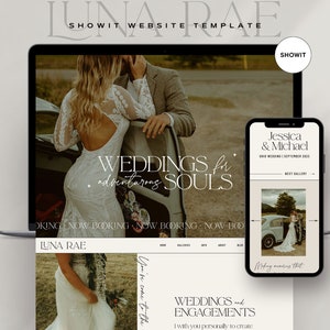 Showit Website Template, Photographer website template, Boho Website Template for Photographer, Photography Website, Showit Website Design