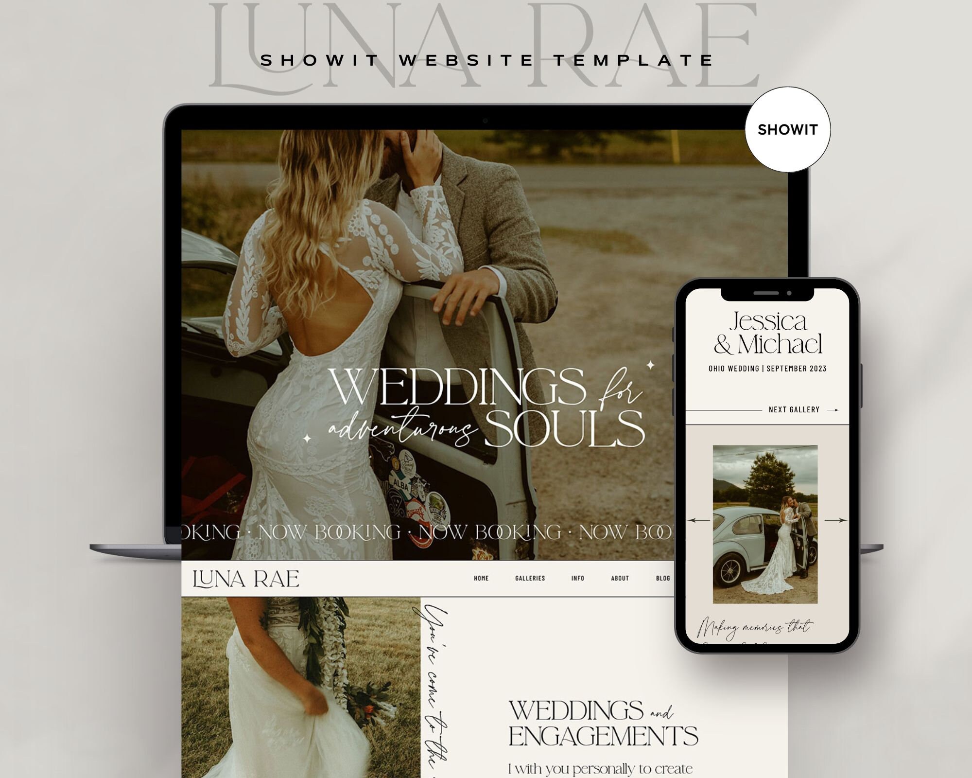Showit Website Template, Photographer website template, Boho Website Template for Photographer, Photography Website, Showit Website Design