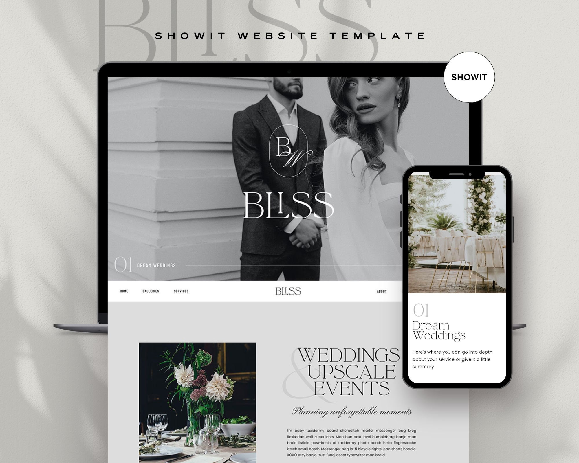 Luxury Modern Showit Website Template for Wedding Planners Luxury Modern Showit Website Template for Wedding Planners