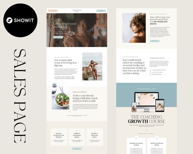 Showit Sales Page Template Showit Website Template Sales Etsy
