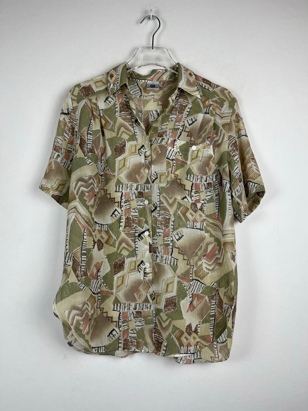 Vintage Short Sleeve Crazy Pattern Shirt Retro Men / Women / Unisex
