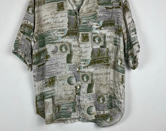 Vintage Short Sleeve Crazy Pattern Shirt | Retro Men / Women / Unisex Shirt | Oversize Summershirt | Abstract Design | Oldschool Casual