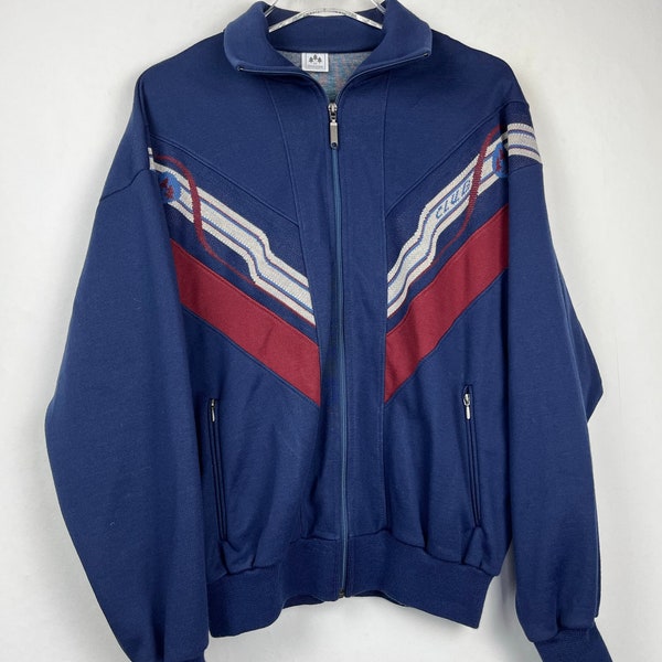 Vintage Sweatshirtjacke Gr. M | Retro Trainingsjacke | Oversize Überziehjacke | Abstraktes Muster | 90s Leichte Jacke | Oldschool Farbenfroh