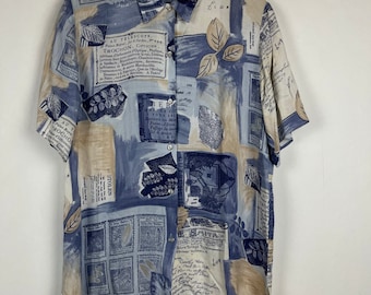 Vintage Short Sleeve Crazy Pattern Shirt | Retro Men / Women / Unisex Shirt | Oversize Summershirt | Abstract Design | Oldschool Casual