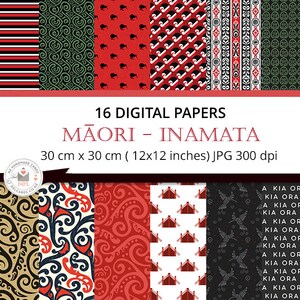 Maori Prints, Maori Papers, Maori Patterns, NZ Patten, Digital ...