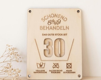 Birthday money gift – wish fulfiller with a wooden number of your choice