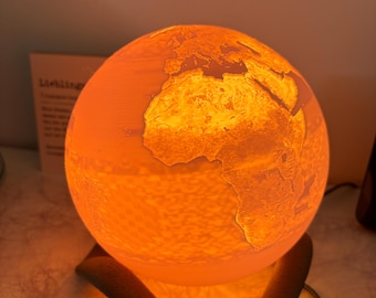 Globe bedside lamp – Earth lamp & night light made from 3D printing