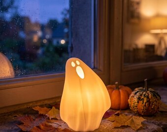 Ghost tealight holder for LED tealights – Halloween decoration made from 3D printing