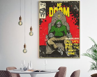 Framed Wall Art, MF DOOM Music, Poster Prints, Fashion Wall Art, Art Decor Print, Canvas Print Wall Art