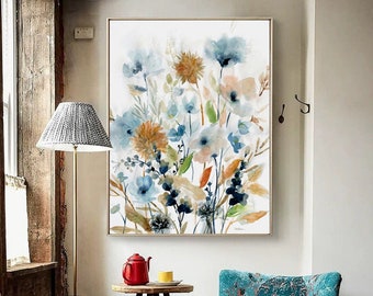 Botanical floral Wall Art-Colourful Floras Watercolour style I, home decor and gifts for her, living room wall art, bedroom wall art flowers