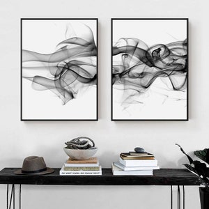 Abstract Wall Art - Stylish Abstract Black - black white wall art, modern abstract line art,living room bedroom prints,personalized prints