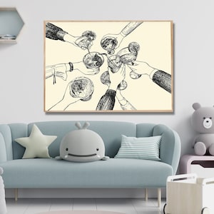 Vintage Fashion Bar Cart Print, Cheers Wall Art Print, Cocktail Print, Mixology,  Bar Decor, Kitchen Decor, Retro Bar Print,home decor gifts