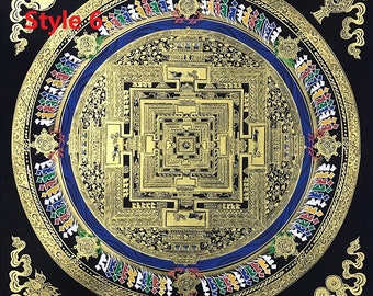 Thanka タンカ マンダラ タンカ 曼荼羅 正方形 30cm×30cm｜マライカ公式通販