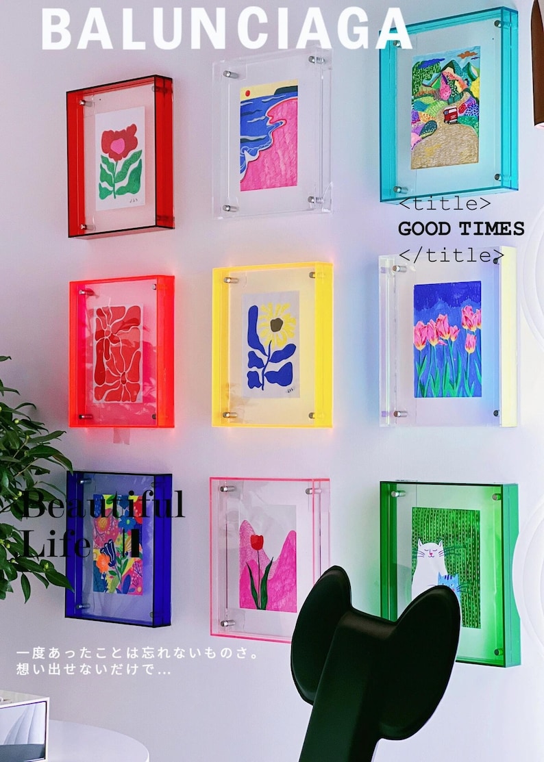 Colorful Acrylic Picture Photo Frame, Box With Double-sided Display ...