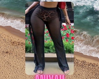 Aniyah | Swim Pants |  Cover Up | Beach Pants | Mesh Swim Cover Up