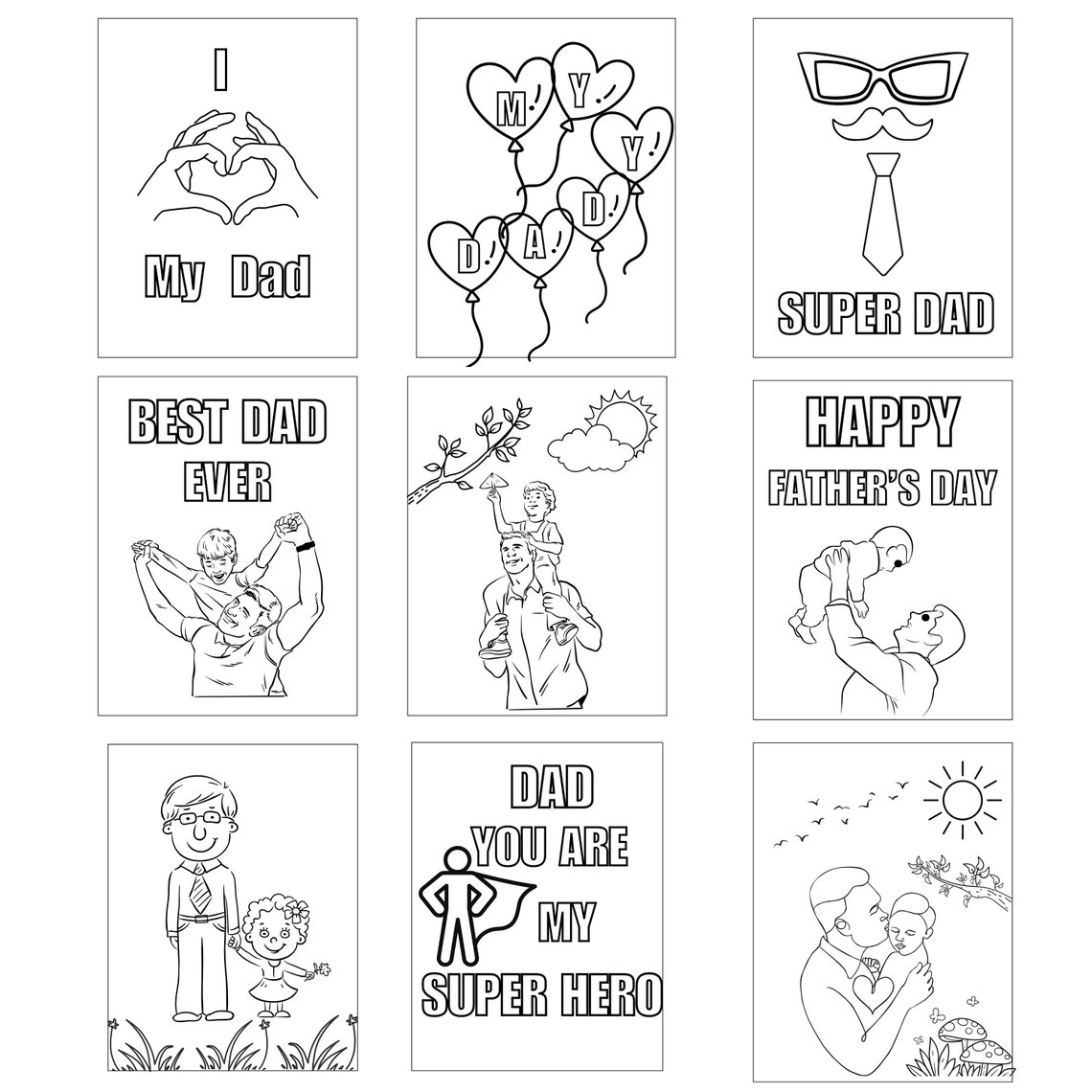 Father's Day Coloring Pages for Kids, Happy Father's Day Printable ...