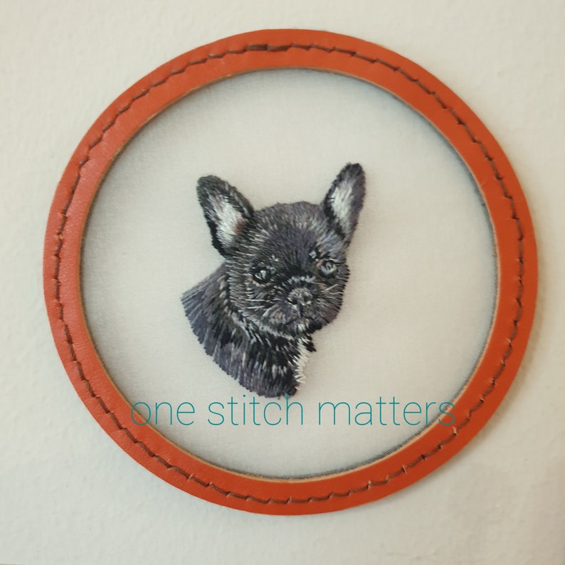 embroidered pet portrait custom made pet portrait by an award winning artist