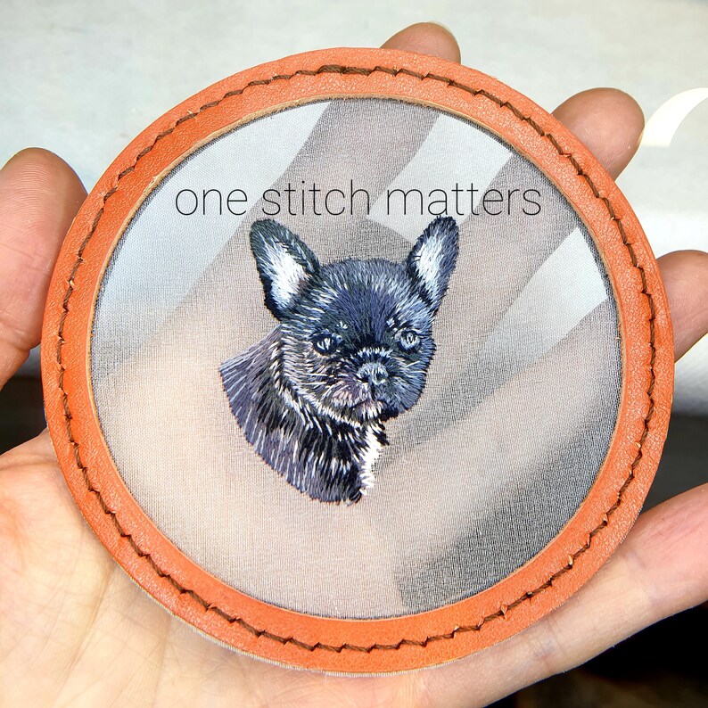 embroidered pet portrait custom made pet portrait by an award winning artist
